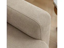 New Hauss Spole Sofá moderno de 3 lugares com apoio lombar - Tecido chenille Bege