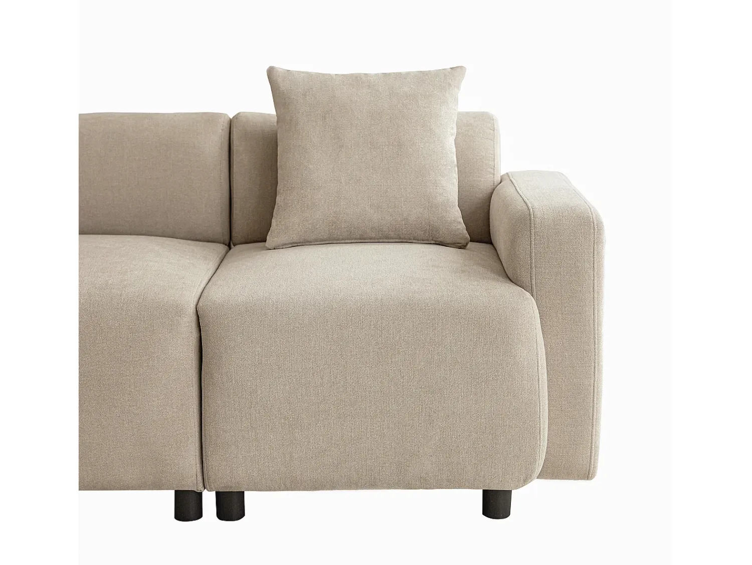 New Hauss Spole Sofá moderno de 3 lugares com apoio lombar - Tecido chenille Bege