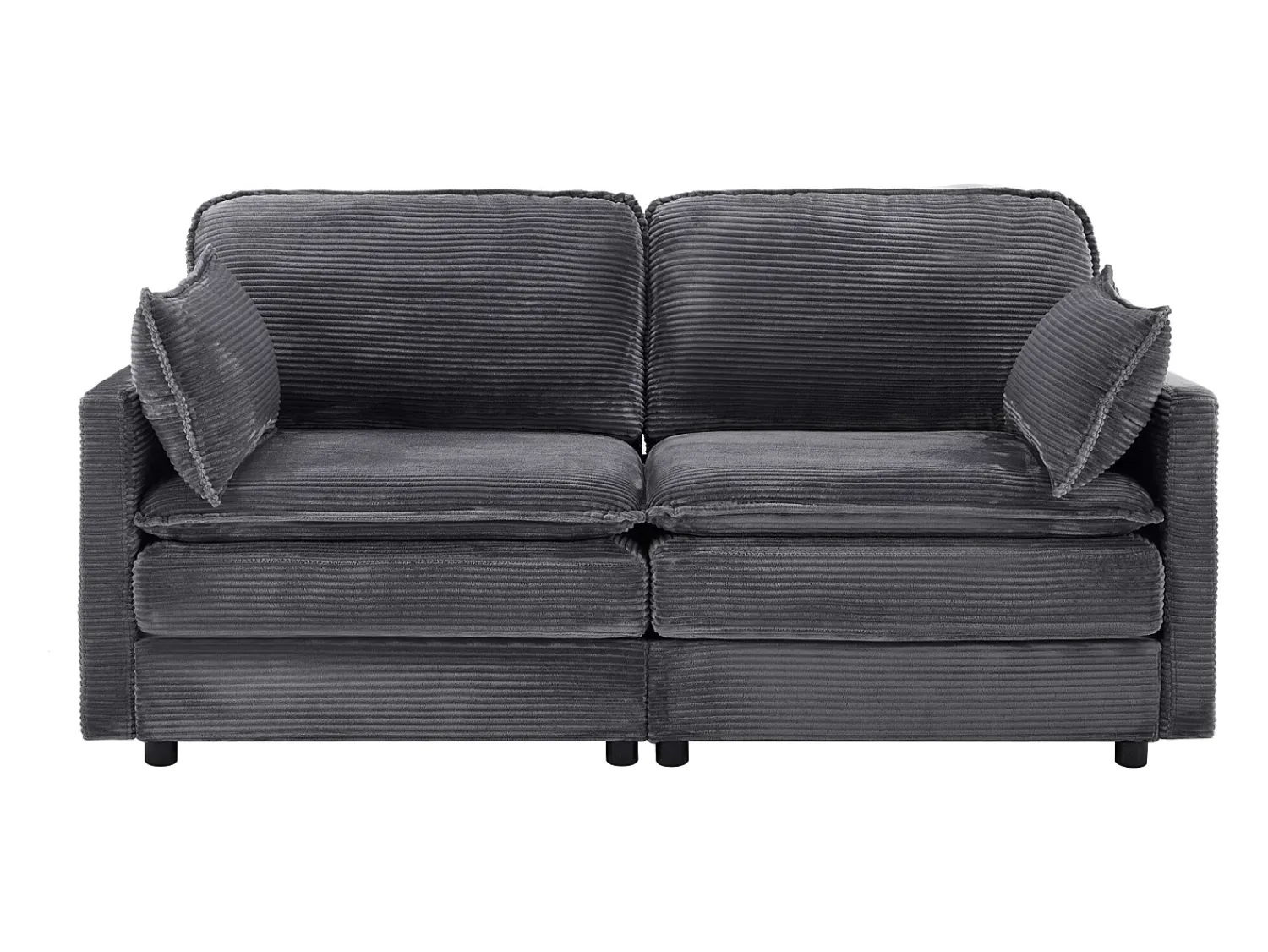 Sale Sofá moderno de 2 lugares, design minimalista, confortável e espaçoso, para sala e quarto Cinzento