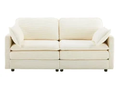 Sale Sofá moderno de 2 lugares, design minimalista, confortável e espaçoso, para sala e quarto Branco