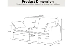 Sale Sofá moderno de 2 lugares, design minimalista, confortável e espaçoso, para sala e quarto Branco