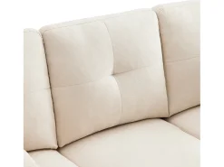 Sofá*ModernLuxe Sofá moderno de 3 lugares em L - com 2 porta-copos - 2 almofadas - com armazenamento - Bege