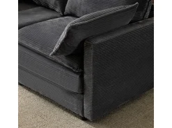 Sofá| Sofá moderno de 2 lugares, minimalista e espaçoso, para sala de estar/quarto. Cinzento
