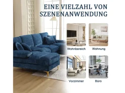 Merax Sofá moderno em U - 272 x 136 x 88 cm - com 2 assentos reclináveis para sala de estar e quarto - Chenille -^ Sofá