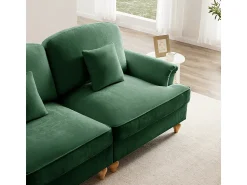 Sofá|DripeX Sofá Modular 4 Lugares Chenille - Capa Removível e 4 Almofadas - 350x83.5x93cm - Verde