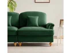 Sofá|DripeX Sofá Modular 4 Lugares Chenille - Capa Removível e 4 Almofadas - 350x83.5x93cm - Verde