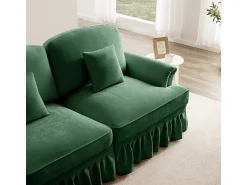 Sofá|DripeX Sofá Modular 4 Lugares Chenille - Capa Removível e 4 Almofadas - 350x83.5x93cm - Verde