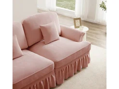 Clearance DripeX Sofá Modular 4 Lugares Chenille - Capa Removível e 4 Almofadas - 350x83.5x93cm - Rosa
