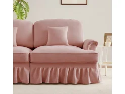 Clearance DripeX Sofá Modular 4 Lugares Chenille - Capa Removível e 4 Almofadas - 350x83.5x93cm - Rosa