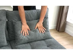 Sale DripeX Sofá Modular 4 Lugares em Chenille - com 8 Almofadas e 4 Armazenamentos - Carga Máx. 500kg - 274x76x87cm - Bege