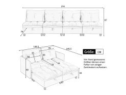 Sale DripeX Sofá Modular 4 Lugares em Chenille - com 8 Almofadas e 4 Armazenamentos - Carga Máx. 500kg - 274x76x87cm - Bege
