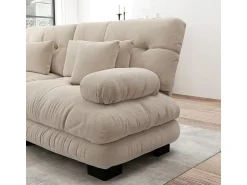 Discount DripeX Sofá modular canto 4 lugares - com 2 puff e 6 almofadas - DIY formato U/L - 406x145x81cm - Bege