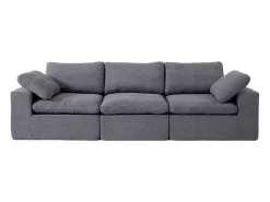 Sofá modular Cloud com espuma certificada, assentos estofados, cinza^ Sofá