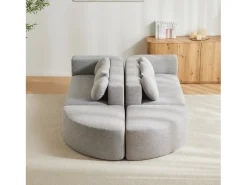 Merax Sofá modular Cloud com função de cama - 292 x 165 x 68 cm - não requer montagem - chenille - cinza Cinzento