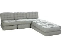 Sofá|Vente-unique Sofá modular conversível em tecido de cor cinzenta DILAKO Cinzento
