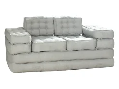 Sofá|Vente-unique Sofá modular conversível em tecido de cor cinzenta DILAKO Cinzento