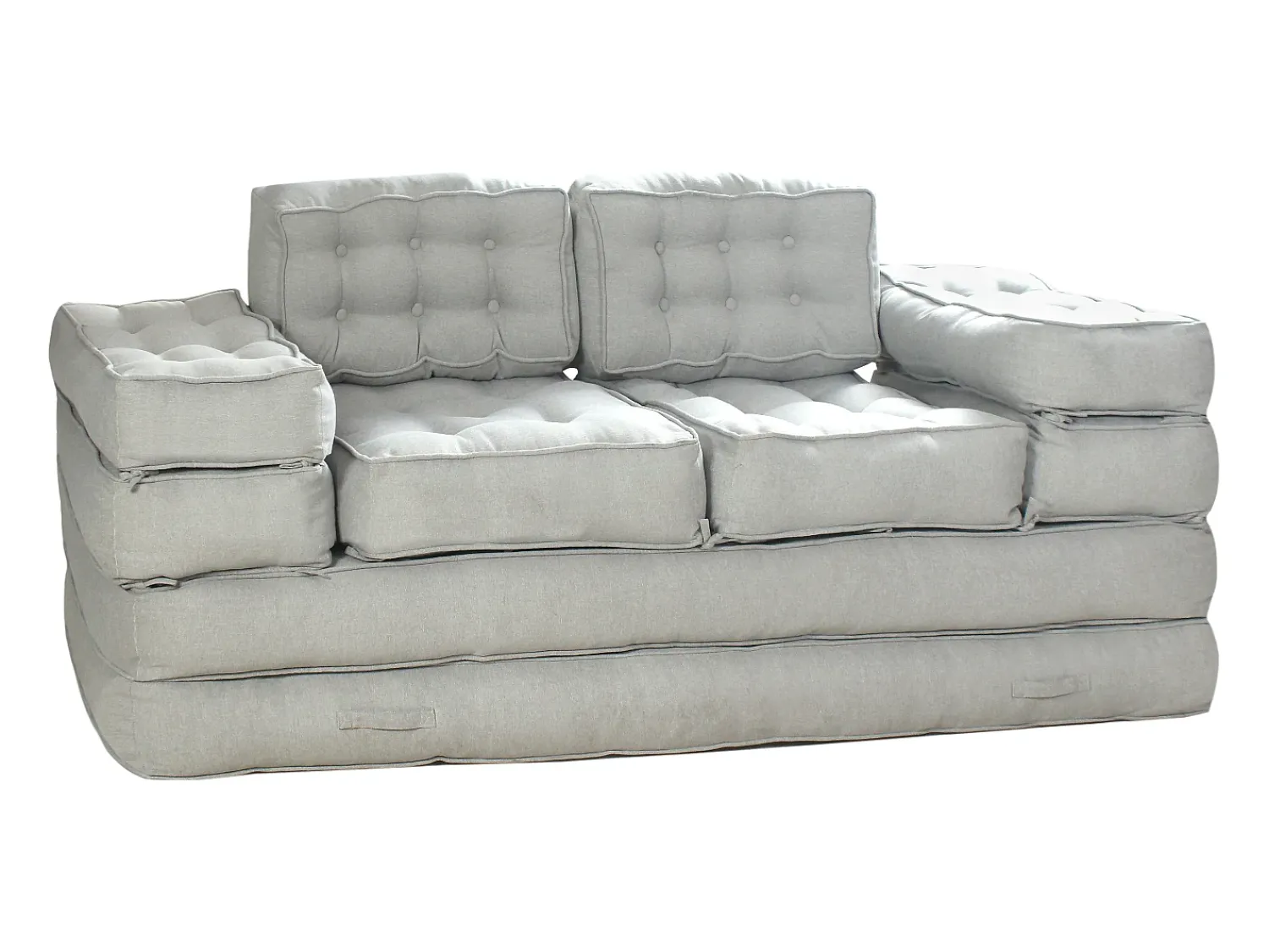 Sofá|Vente-unique Sofá modular conversível em tecido de cor cinzenta DILAKO Cinzento