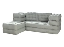 Sofá|Vente-unique Sofá modular conversível em tecido de cor cinzenta DILAKO Cinzento