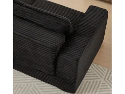 Best Hauss Spole Sofá modular convertível de 2 lugares com pufes amovíveis - Veludo cotelê Preto
