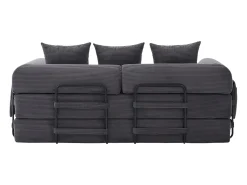 Sofá|Hauss Spole Sofá modular convertível de 3 lugares com 3 almofadas e bolso lateral - Veludo cotelê escuro Cinzento