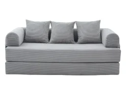 Sofá*Hauss Spole Sofá modular convertível de 3 lugares com 3 almofadas e bolso lateral - Veludo cotelê cinza claro Cinzento claro
