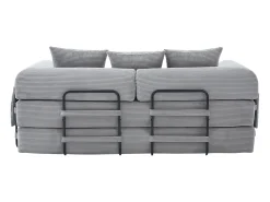 Sofá*Hauss Spole Sofá modular convertível de 3 lugares com 3 almofadas e bolso lateral - Veludo cotelê cinza claro Cinzento claro