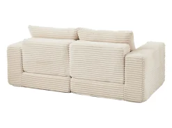 New Hauss Spole Sofá modular convertível de 2 lugares com pufes amovíveis - Veludo cotelê Bege