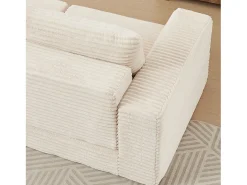 New Hauss Spole Sofá modular convertível de 2 lugares com pufes amovíveis - Veludo cotelê Bege