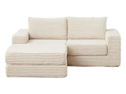New Hauss Spole Sofá modular convertível de 2 lugares com pufes amovíveis - Veludo cotelê Bege