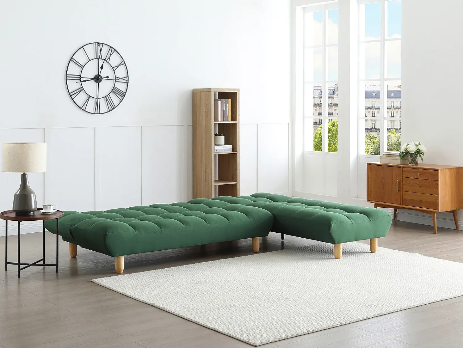 Sofá*Vente-unique Sofá modular convertível em tecido ESTEBAN Verde