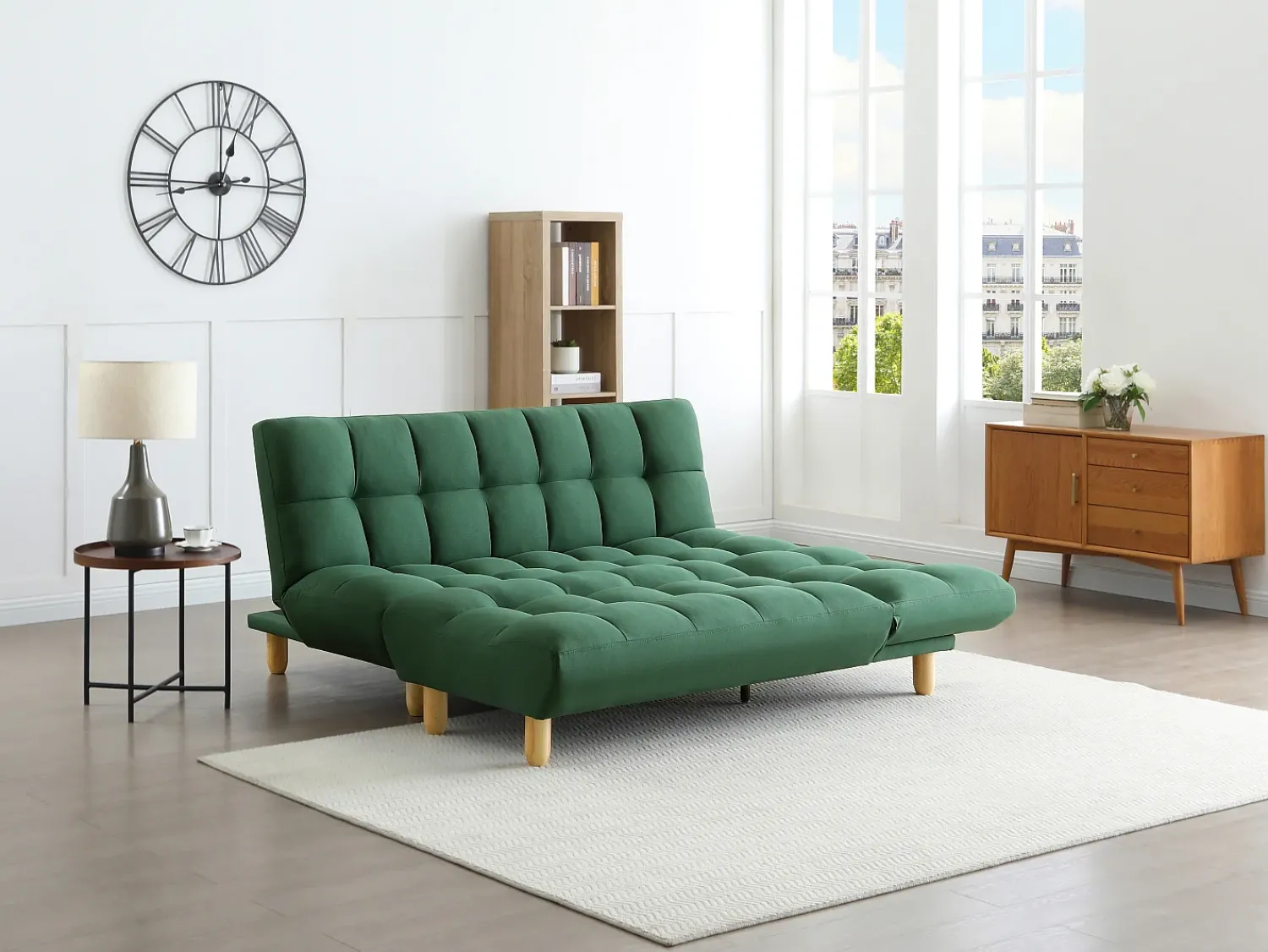 Sofá*Vente-unique Sofá modular convertível em tecido ESTEBAN Verde
