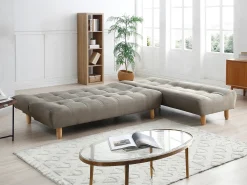 Sofá|Vente-unique Sofá modular convertível ESTEBAN em tecido Taupe