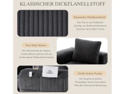 Hot Merax Sofá modular de 4 lugares - 253 x 158 x 61 cm - com bolso lateral + porta-copos + 3 almofadas - veludo - cinza escuro Cinzento