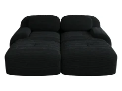 Sofá* Sofá modular de 2 lugares com chaise longue em veludo cotelê . Preto