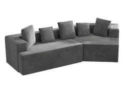 Hauss Spole Sofá modular de 3 lugares em bombazine - Não necessita de montagem - Cinza^ Sofá