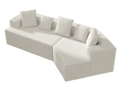 Sofá*Hauss Spole Sofá modular de 3 lugares em bombazine - Não necessita de montagem - Branco