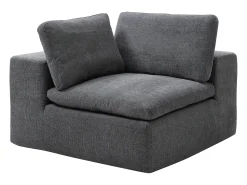 Best Vente-unique Sofá modular de 2 lugares em tecido CORTOLINE Cinza antracite