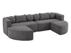 Merax Sofá modular em formato de nuvem com função de cama - 292 x 165 x 68 cm - não requer montagem - chenille -^ Sofá