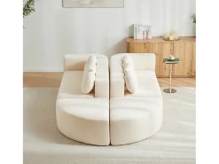 Sofá|Merax Sofá modular em formato de nuvem com função de cama - 292 x 165 x 68 cm - não requer montagem - chenille - Bege