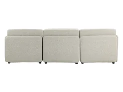 Discount Sofá modular MIA de 3 lugares com pufe em tecido - Conforto e modularidade com estilo Bege