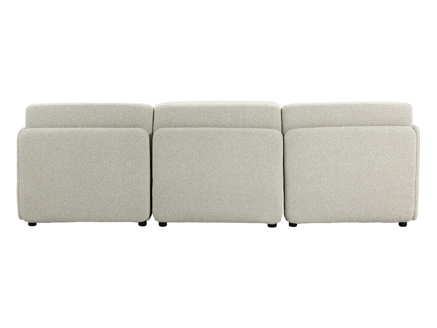 Discount Sofá modular MIA de 3 lugares com pufe em tecido - Conforto e modularidade com estilo Bege