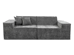 Best Habitat et jardin Sofá modular reto em tecido texturado "Lusso" - 3 lugares - Cinza Cinzento
