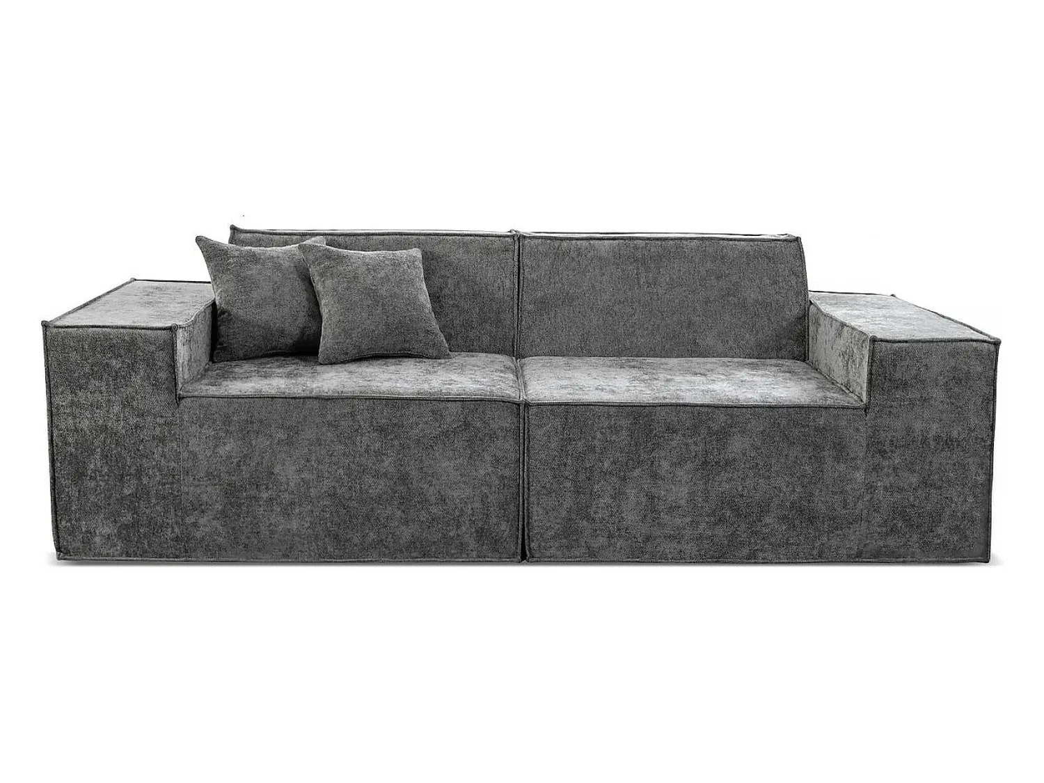 Best Habitat et jardin Sofá modular reto em tecido texturado "Lusso" - 3 lugares - Cinza Cinzento
