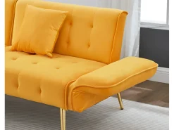 ModernLuxe Sofá multifuncional 2 lugares - encosto ajustável - braços ajustáveis - Veludo -^ Sofá