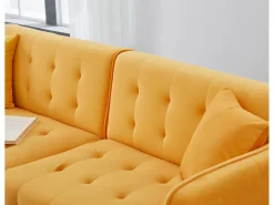ModernLuxe Sofá multifuncional 2 lugares - encosto ajustável - braços ajustáveis - Veludo -^ Sofá