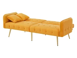 ModernLuxe Sofá multifuncional 2 lugares - encosto ajustável - braços ajustáveis - Veludo -^ Sofá