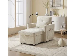 Sofá multifuncional com suporte para celular, poltrona de chenille para sala de estar^ Poltrona