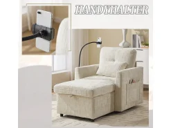 Sofá multifuncional com suporte para celular, poltrona de chenille para sala de estar^ Poltrona