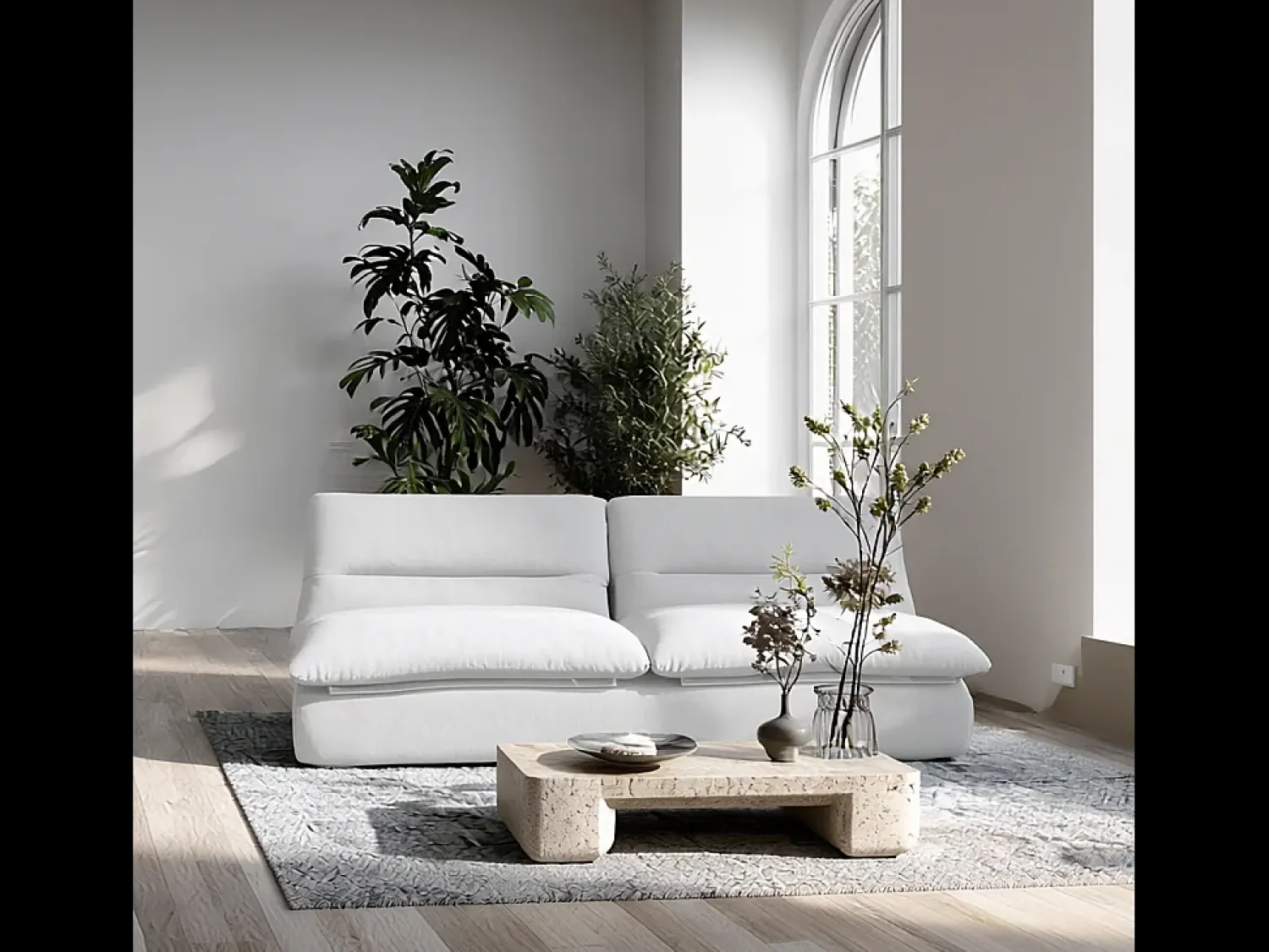 Sofá| Sofá Nuvia Duplo 2 lugares - branco Branco sujo