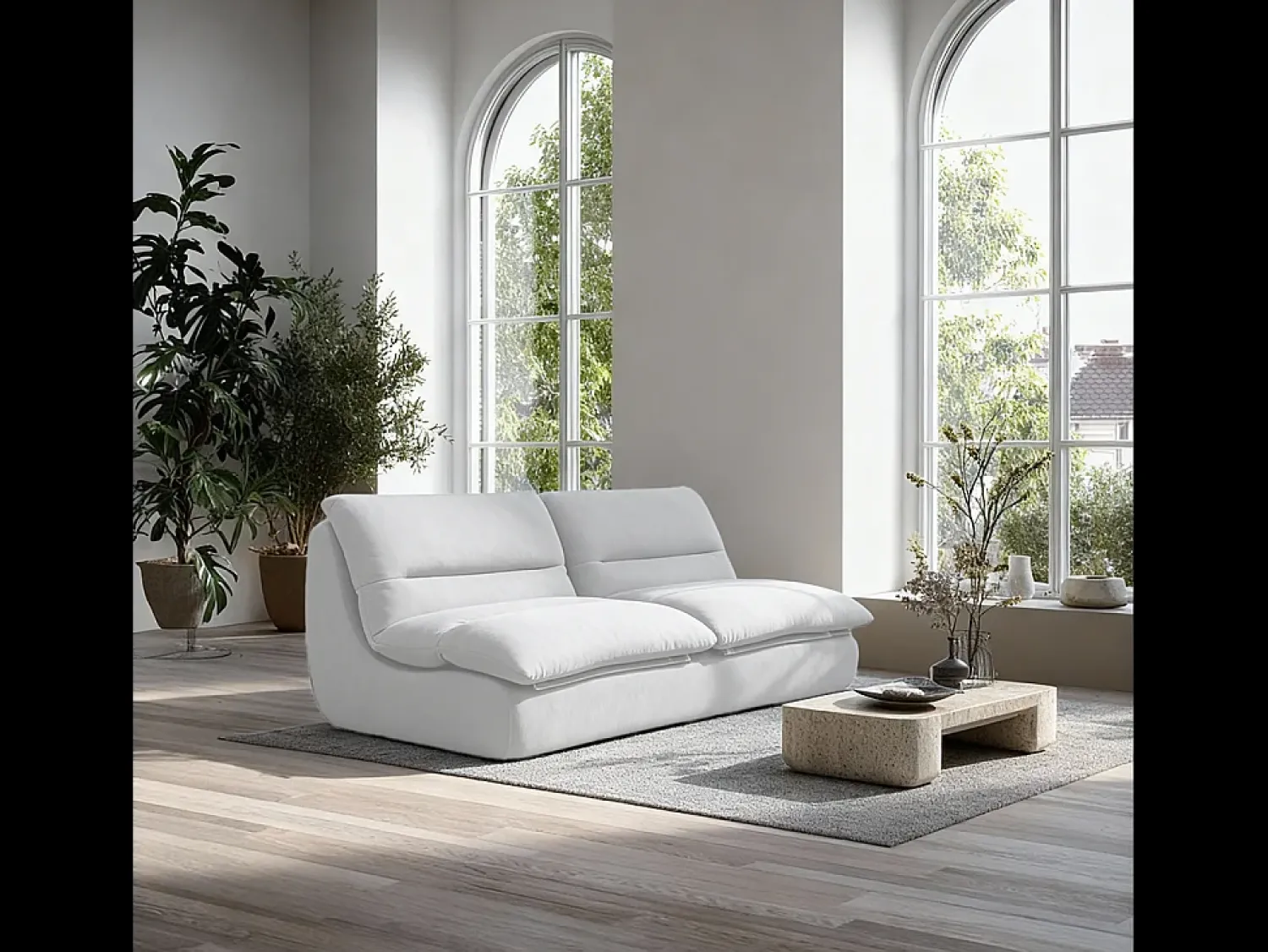 Sofá| Sofá Nuvia Duplo 2 lugares - branco Branco sujo